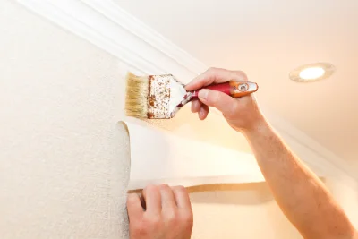 Pose de papier peint à Promilhanes — revêtements muraux et toiles de verre